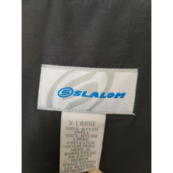 Slalom Overall Snow Pants Men's XL Black 100% Nylon Zip Fly Pockets - Picture 2 of 4